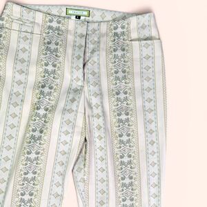 Thalian Striped Damask Dress Pants Women 6 Tapestry Print Ornate Boho Trousers